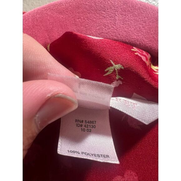 Victoria’s Secret Red With Hearts And Flowers Button Up Sleep Top Y2K Woman’s Si - Picture 11 of 15